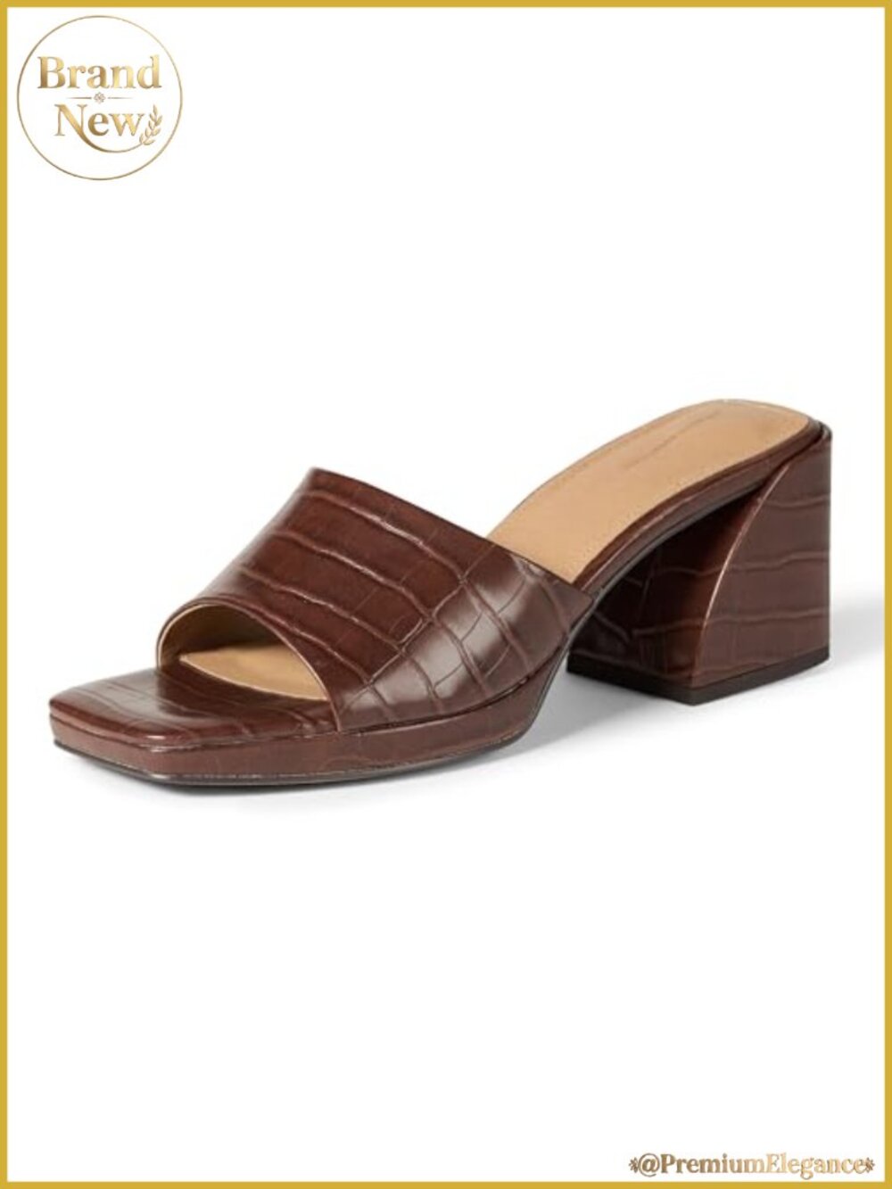 Women's Platform Mule Sandals with Sturdy Block Heel and Memory Foam